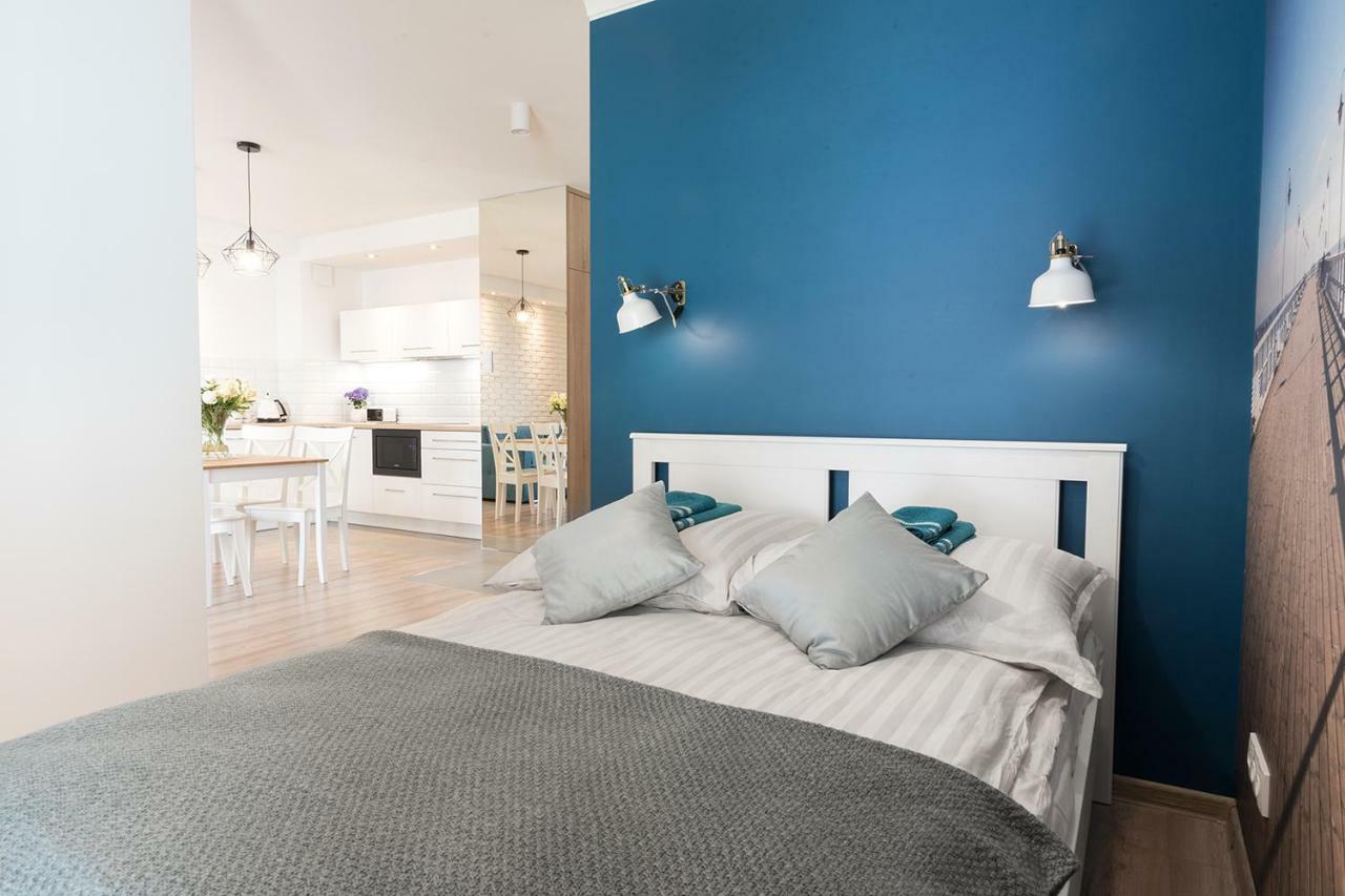 Blue Apartment In Vibrant Heart Of Gdynia Kültér fotó
