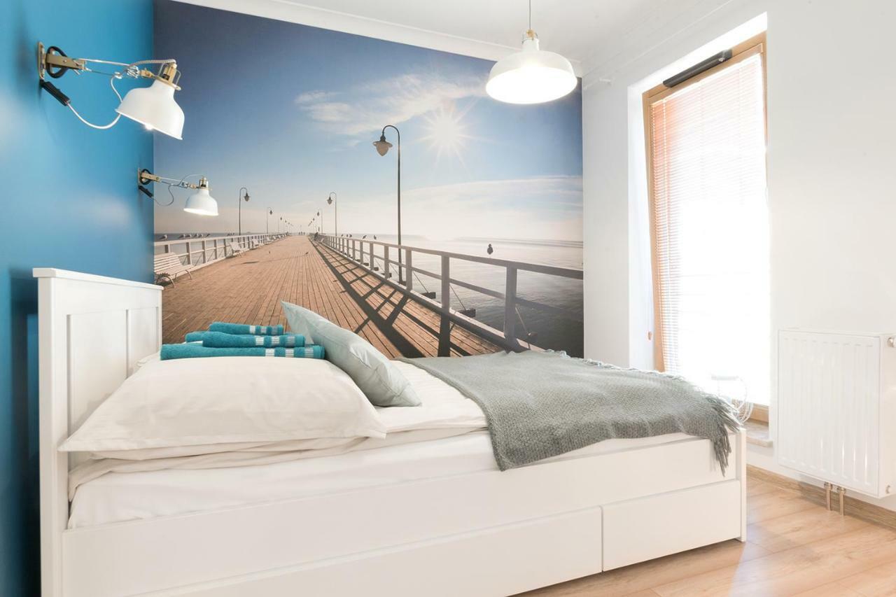 Blue Apartment In Vibrant Heart Of Gdynia Kültér fotó